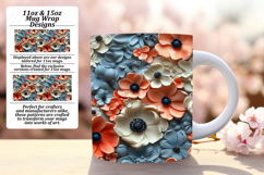 LUXE PNG Mug Wrap Design 15oz , 3D Flower Product Image 1