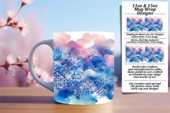 Flawless 11oz Mug Wrap Png Artwork , Watercolor Patter Product Image 1