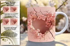 Radiant Roses: Crack Wall Heart Mug, Various Sizes Product Image 1