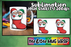 Blissful reflections 11oz 15oz sublimation wrap, Funny Santa Product Image 1