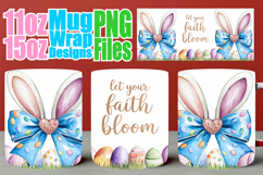Cozy afternoons sublimation mug wrap, Easter Bow Product Image 1
