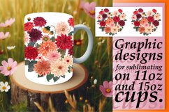 Heart of Flowers Sublimation Mug Wrap Product Image 1
