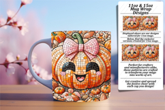 Unique 15oz Mug Wrap Png Design , Cute Pumpkin Product Image 1
