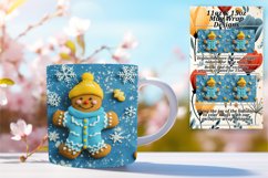 Christmas 3D Gingerbread Mug Wrap | 11oz/15oz Sublimation Product Image 1