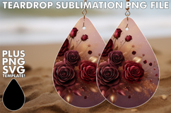 Sparkling Teardrop Earrings PNG, Leopard Prints Product Image 1