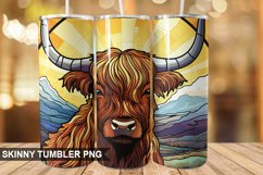 Stained Glass Highland Cow PNG Tumbler Design Product Image 1