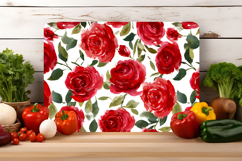 Watercolor Red Rose Flower Cutting Board | Cutting Board png Product Image 2
