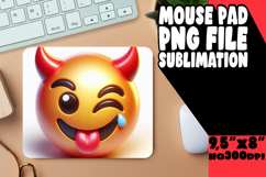 Sweet Mouse Mat Sublimation Magic, 3D Emoji Product Image 1
