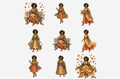 Hello Autumn Watercolor Clipart Bundle, Fall Pumpkin Leaves Product Image 7