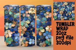Glittery Flower Pattern Tumbler Wrap Art 20oz Product Image 1