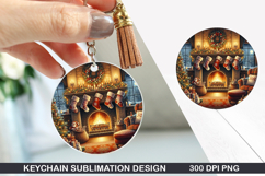 Christmas Keychain Sublimation - Christmas Keychain PNG Product Image 1