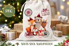Christmas Animals Santa Sack, Christmas Animals Gift Bag PNG Product Image 1