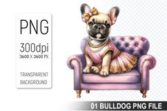 Cute French Bulldog Clipart PNG, Bulldog Graphic Design Product Image 1