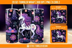 Unicorn Milkyway Tumbler Wrap Designs, Sublimation Wrap Product Image 1