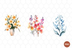 Watercolor Wildflowers Clipart Product Image 1