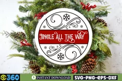 Jingle all the way SVG, christmas round sign svg Product Image 2