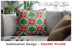 2 Cozy Christmas Knitted Designs - Sublimation Square Pillow Product Image 4