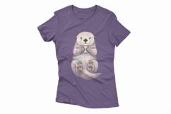 Cute Sea Otter Holding Shell Marine Animal PNG Summer Product Image 3