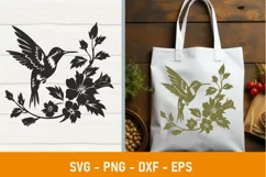 Hummingbird SVG clipart | Tropic flowers svg | Laser svg Product Image 1