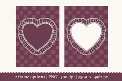 Hand Drawn Heart Lace Frame Clipart, Coquette Wedding Border Product Image 2