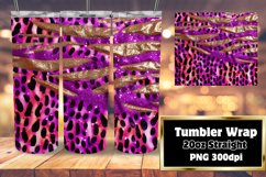3D Tumbler 20oz Cheetah Glitter Sublimation Product Image 1