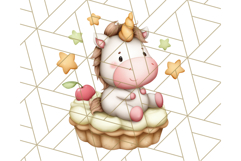 Cute Dessert Unicorn PNG Clipart with Cupcakes &amp; Candies Product Image 2