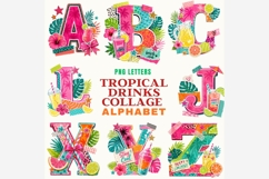 Tropical Drinks Collage Alphabet PNG | Summer Letter Clipart Product Image 5