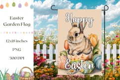 Spring Garden Flag Sublimation, Easter Eggs Garden Flag Product Image 1