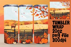 Autumn Scene Watercolor | 20oz Tumbler Sublimation Wrap Product Image 1