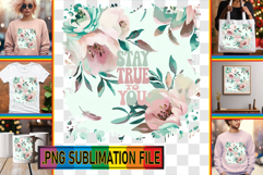 Cozy TSHIRT Art Ideas PNG, Flower Quote Product Image 1