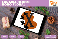 Lunaria Bloom Boho Floral Monogram Product Image 1