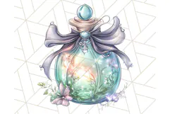 Gothic Fairy & Potion Clipart, Dark Fantasy PNG Printable Product Image 2