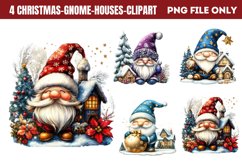 Christmas Gnome Houses Clipart Product Image 1