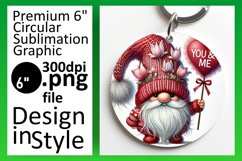Artistic Keychain Circle Design Template , Gnomes Product Image 1