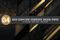 Gold Geometric Starburst Digital Paper Product Image 1