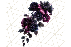 Gothic Floral PNG, Dark Aesthetic Flowers Clipart Print Product Image 2
