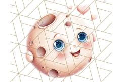 Kawaii Galaxy Buddies Clipart PNG, Cute Planets Clip Art Product Image 2