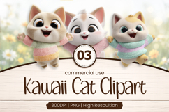 Happy Sweater Kittens Clipart Sublimation PNG Product Image 1