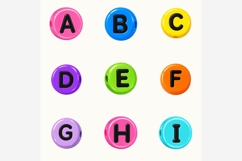 A-Z Y2K Bead Alphabet PNG Bundle | Colorful Letter Bead Product Image 5