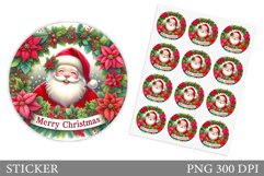 Santa Claus Sticker Design. Christmas Sticker Printable Product Image 1