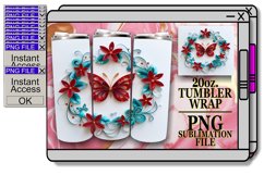 Butterfly in Flowers Tumbler Wrap - 20oz Spring 3D Product Image 1