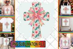 Sweet TSHIRT Gift Ideas PNG, Flower Cross Product Image 1