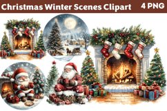Christmas Winter Scenes Clipart PNG Product Image 1