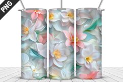 3D Flowers Tumbler Wrap | Sublimation Design | Tumble PNG Product Image 2