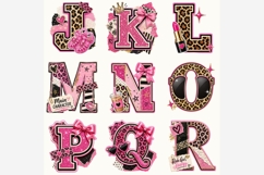 Cool Girl Summer Collage Alphabet PNG | 26 Leopard Pink Product Image 3