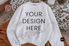 White Christmas Sweatshirt Flatlay Mockup Product Image 1