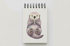 Cute Sea Otter Holding Shell Marine Animal PNG Summer Product Image 4
