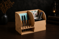 Wooden Desk Organizer Laser Cut SVG | Product Image 1