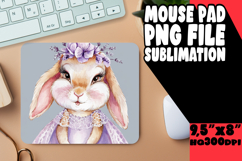 Sweet MOUSE PAD Sublimation Style, Cute Bunny Product Image 1
