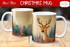 Christmas deer mug sublimation wrap PNG 11oz 15oz Product Image 2